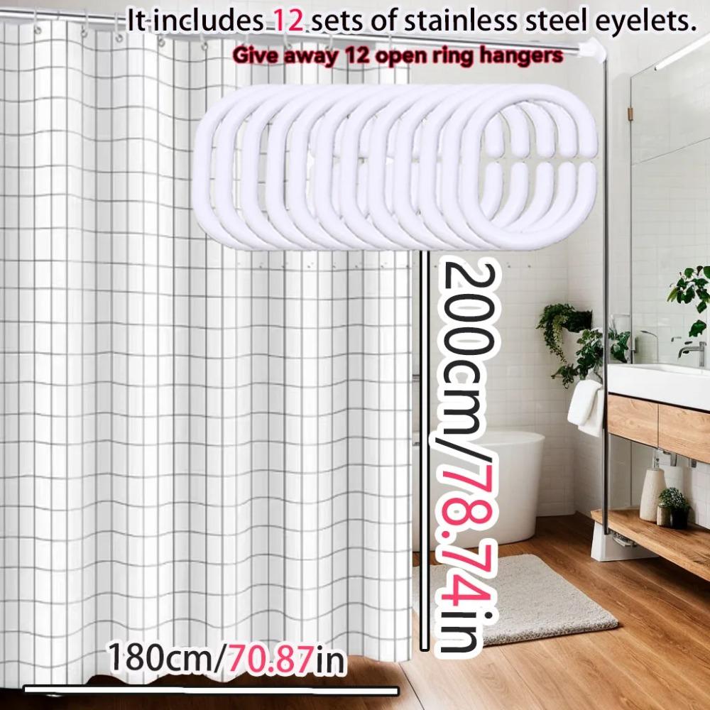 Bathroom Shower Curtain Waterproof Bathtub Bathing Curtains Easy Clean And Wipe Peva Shower Curtains Bathing Curtain With Hooks