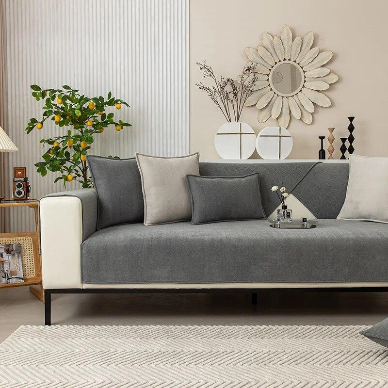 

Universal Chenille Sofa Cover Non Slip Striped Cushion for Living Room Armrest Backrest Sofa Pad 70x70cm 1pc