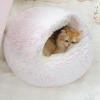 Pet Supplies Semi-enclosed Warm Plush Shell Nest Winter Semi-enclosed Dog Nest Cat Nest Mat Removable and Washable Round Nest Pet Bed