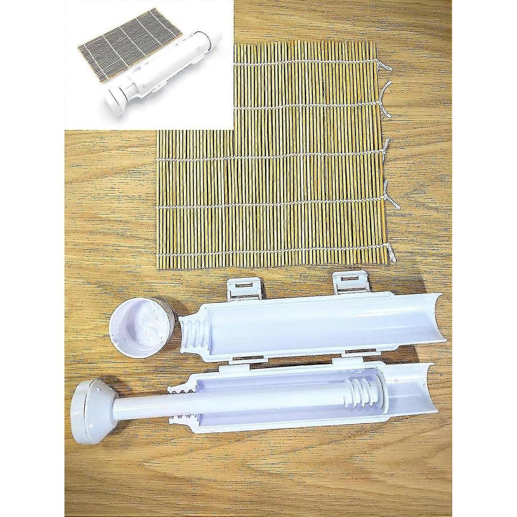 Sushi Roller Bazooka Kit + Carbonized Bamboo Mat Diy Rice Roller Machine Japanes