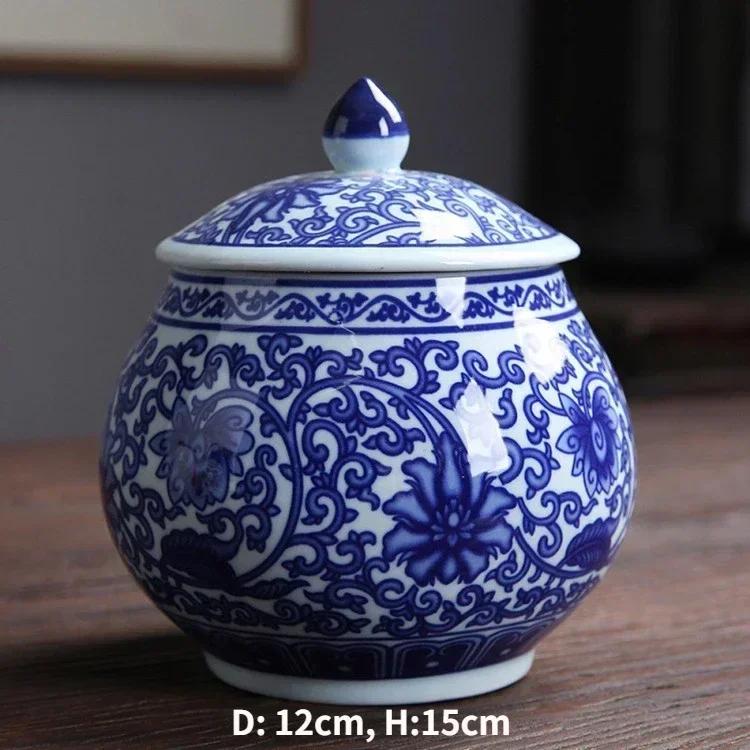 Canister for Loose Tea, Chinese Porcelain Puer Tin, Caddy, Ceramic Canister, Airtight Coffee, Household Jar, Storage Container