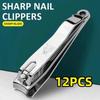 12Pcs/Set Curved Edge Toenail Trimmer Wide Opening Nail Nipper Nail Art Clippers  Nail Art