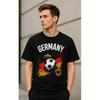 Men's Germany Soccer T-Shirt Short Sleeve Crew Neck Soft Cotton Blend Graphic Tee with Flag Ball Crest Design for Casual Wear
