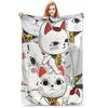 Turbo Granny Cat Flannel Blankets Spring  Soft Throw Blanket for Children Bedroom Aesthetic Bedspread Sofa Bed Cover