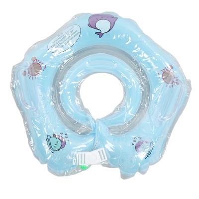 Newborn Swimming Ring Safe Adjustable Dolphin Inflatable Swimming Ring for Newborn and Baby Blue