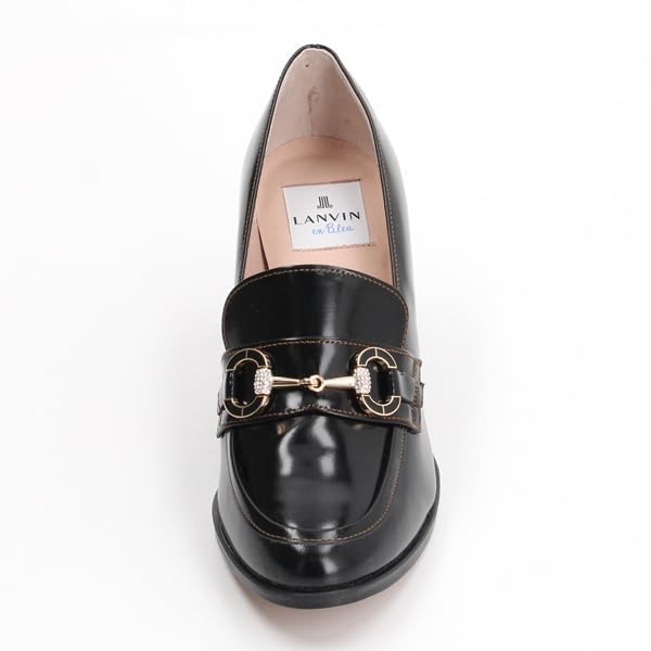 Lanvin en Bleu Bit Loafers Black Size E Women's Heel-Up 2808, Glass, 24.5 cm,