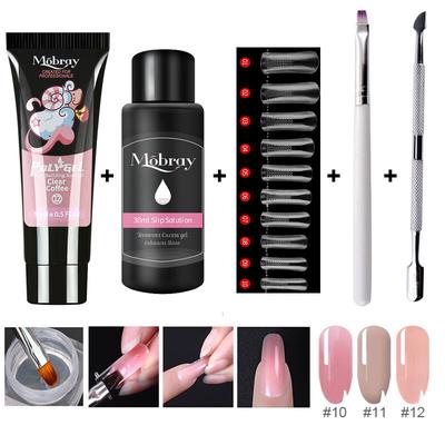 Poly Extention Gel Set Nail Art Klare Tarnfarbe Nagelspitzenform Kristall UV Gel Nagelgel