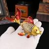 New goldfish koi flip jewelry box ornament metal handicraft ring stud earrings jewelry storage home ornament