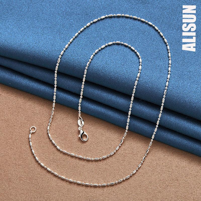 925 Sterling Silver Bead Necklace Wedding Jewelry