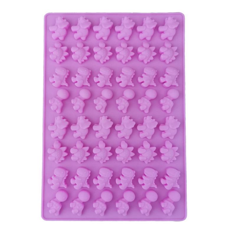 

1pc Dinosaur Gummy Molds Dinosaur Candy Molds Silicone 48-Cavity for Candy Chocolate Jelly Ice Cube рожевий