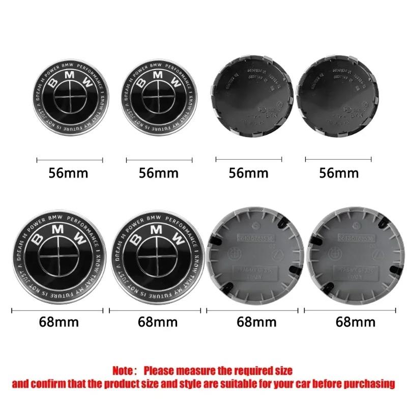 4Pc 56mm 68mm BMW Emblem For BMW Wheel Hub Caps For BMW 3 Series 5 Series E60 E90 F10 F30 E46 E39 X5 E53 E70 E38 Z4