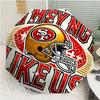 San Francisco 49ers LOGO Print Automatic Umbrella, 8 Rib Iron Frame, Plastic Handle, Suitable for Outdoor Travel &Daily , Ideal Gift