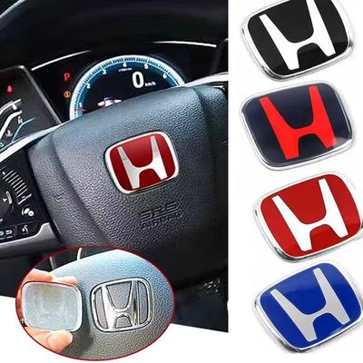 1pcs H Logo for Car Emblem Steering Wheel Center Badge Civic Fit Jazz Accord Pilot CRV Odyssey City CRX HRV Accessories