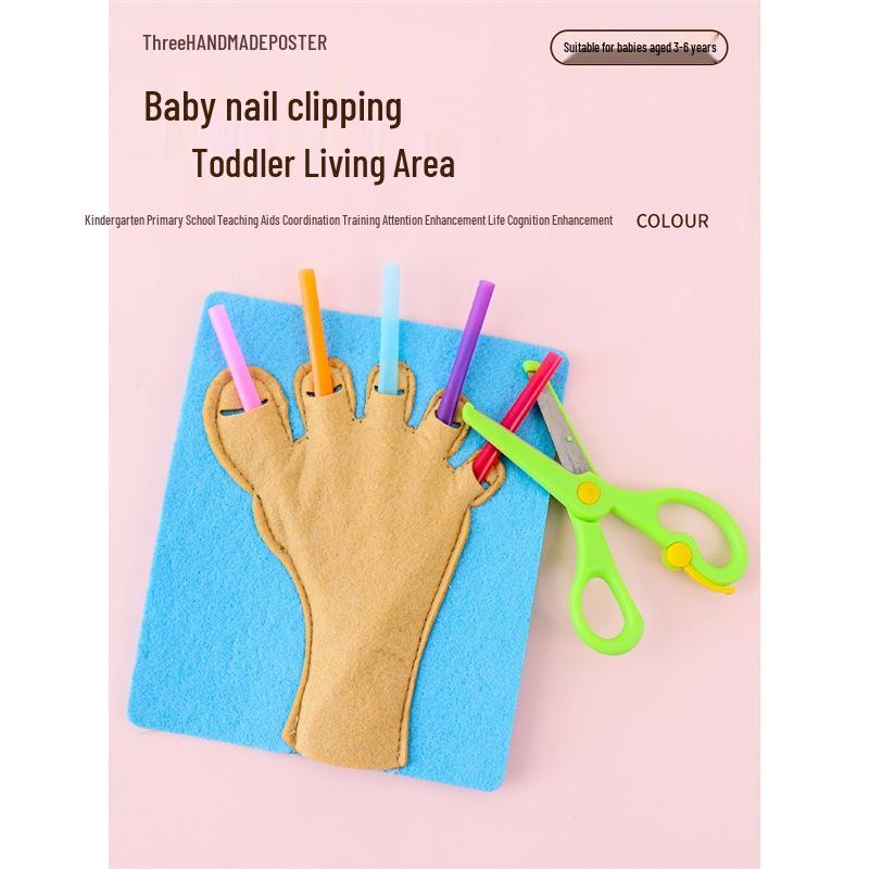 

Nail Cutting Practice Toy for Kindergarten: Montessori DIY Early Education Concentration Training