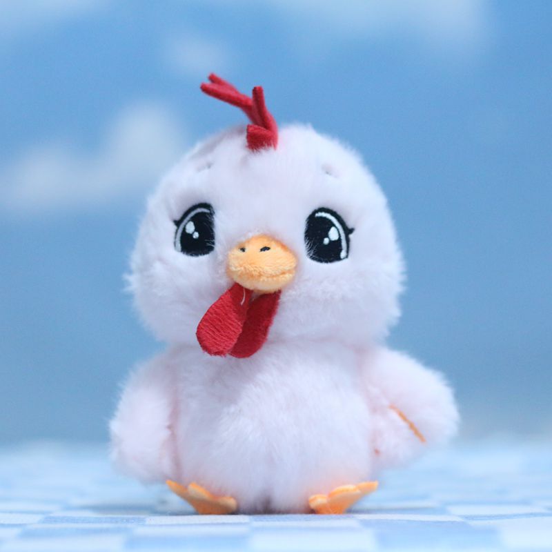 Lovely Plush Cartoon Rooster Bag Charm Cute Chicken Keychain Soft Accessory Doll