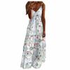 Women  Print  Backless Maxi Dress Sexy Sleeveless Beach Dress