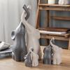 Loving Pair of Elephants Modern Ceramic Sculpture Figurine as a Set - Decoration Figure Ornament Elephant in Love Home Decor