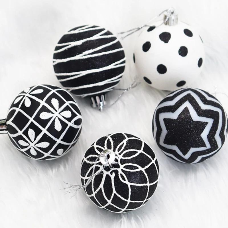 6PCS/set Hand-Painted Christmas Tree Decoration Pendants 6cm Halloween Tree Decoration New Year Party Supplies Home Decor