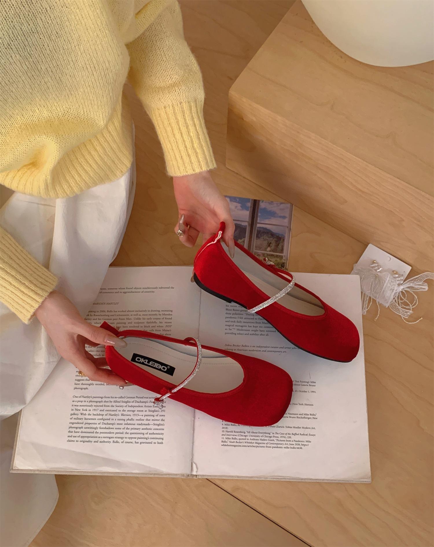 Women s Flat French Style Feminine for Dresses Pumps - Fashionable Footwear 35