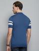 MONTE CARLO Mens Self Design Blue Collar Neck Half Sleeve T-Shirt