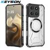 KEYSION Transparent Magnetic Case for Motorola MOTO G86 5G Soft Silicone+PC Heavy Duty Shockproof Phone Cover for MOTO G86 Power