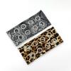 Girl Hollowed Eyelets Wide Elastic Headband Stretchy Metal Rock Steampunk for Sports Headbands Hair Accessories Leopard Print