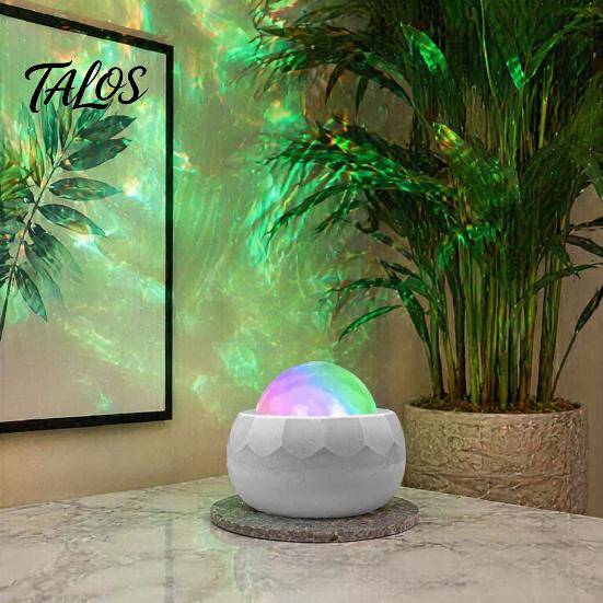 Projetor de Luzes de Onda do Oceano e Aurora Coloridas, Luz Noturna de Ondulação d'Água com Controle Remoto, Lâmpada de Projeção Ambiente Dinâmica de 10 Cores para Quarto