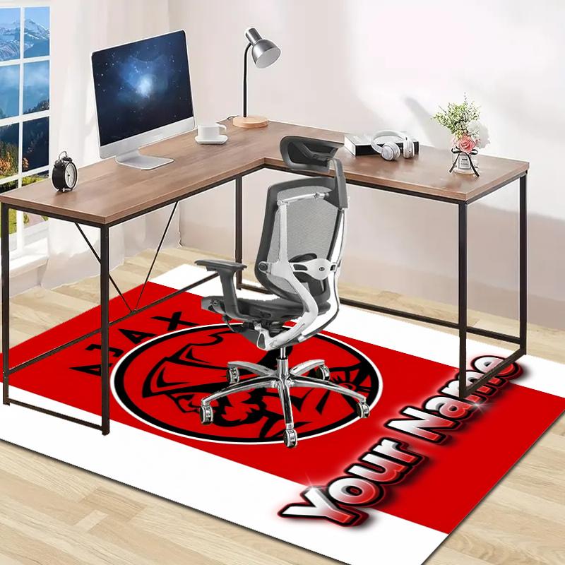 Ajax FC Design Area Rug Personalized Name- Non-Slip, Soft & Cozy Floor Mat for Living Room, Office - Indoor/Outdoor Carpet