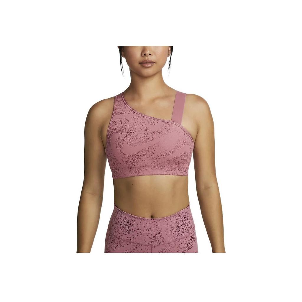 Nike Logo Print Medium Support Padded Asymmetric Sports Bra Women Underwear Pink DQ5243-667