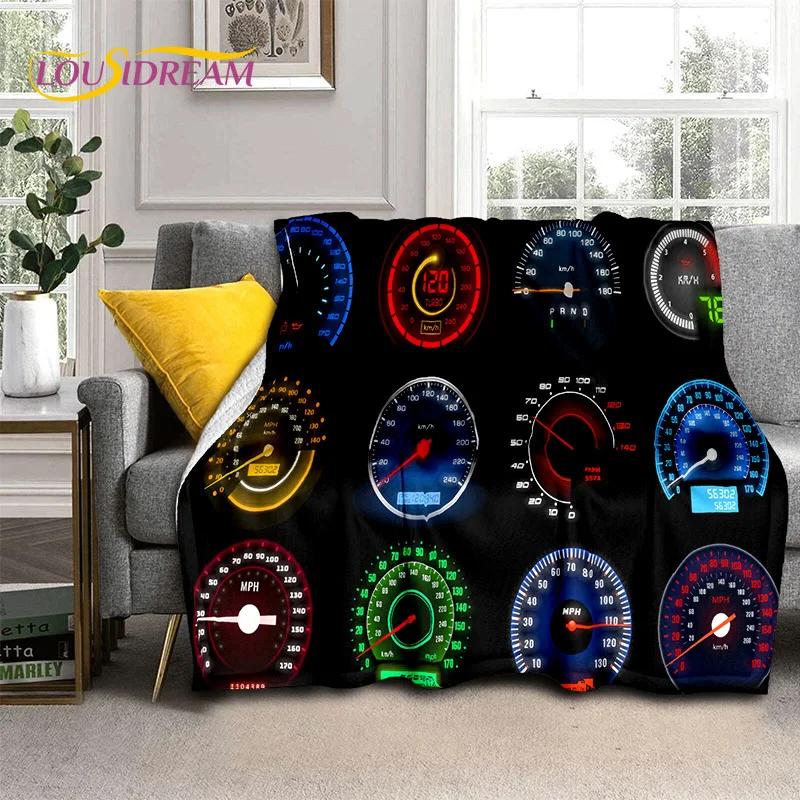 3D Car Dashboard Machine Control Screen Racing Soft Flannel Blanket for Beds Bedroom Sofa,Throw Blanket for Outdoor Leisure Nap