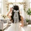White Bridal Veil Mesh Flower Wreath Portable Marriage Headwear  Outdoor Wedding Guest