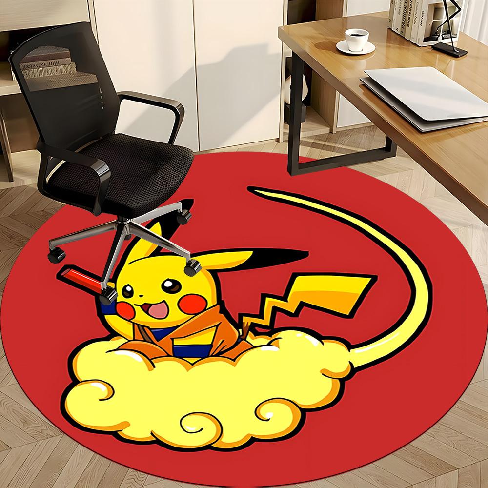 1pc Pikachu Cloud Chair Carpet for Office Non Slip, Machine Washable Rug for Office, Room Holiday Decor for Christmas, Birthday Polyester
