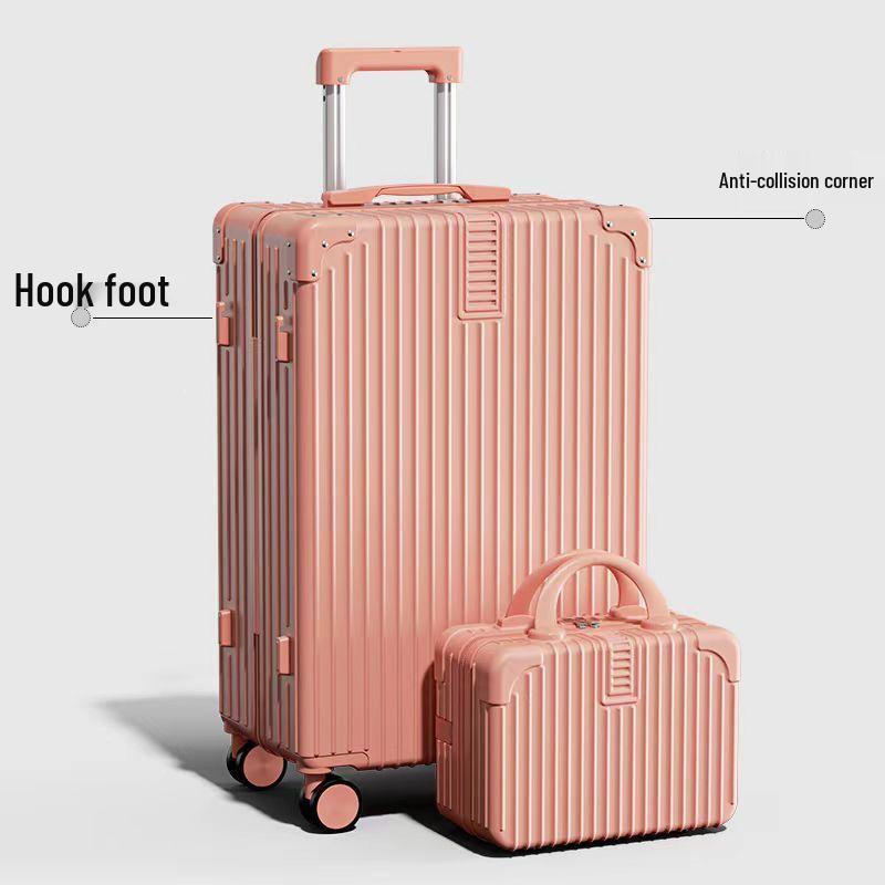 Leather Spinner Suitcase with Pull Handle, Large Capacity, Combination Lock - Perfect for Women, Men, and Students.