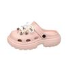 Platform women's shoes 2025 new beach sandals lace-up hole shoes Platform sole casual and comfortable versatile one-pedal sandals