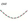 Christmas Tree Embellishment 78.8 Inch Pom Garland, Red Green White 20/30 Pompom Xmas Party Wall Decor Balls Garland Ornaments for Tree, Fireplace,