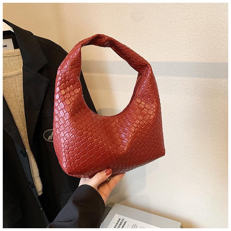 

Французская роскошная женская сумка-полумесяц - 2024 Универсальная модная сумка-пельмень на плечо красный