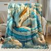 Dragon in Clouds Digital Print Throw Blanket,Soft Lightweight Warm Bedding Blanket for Bed Sofa Couch Office Travel Camping, 1PC