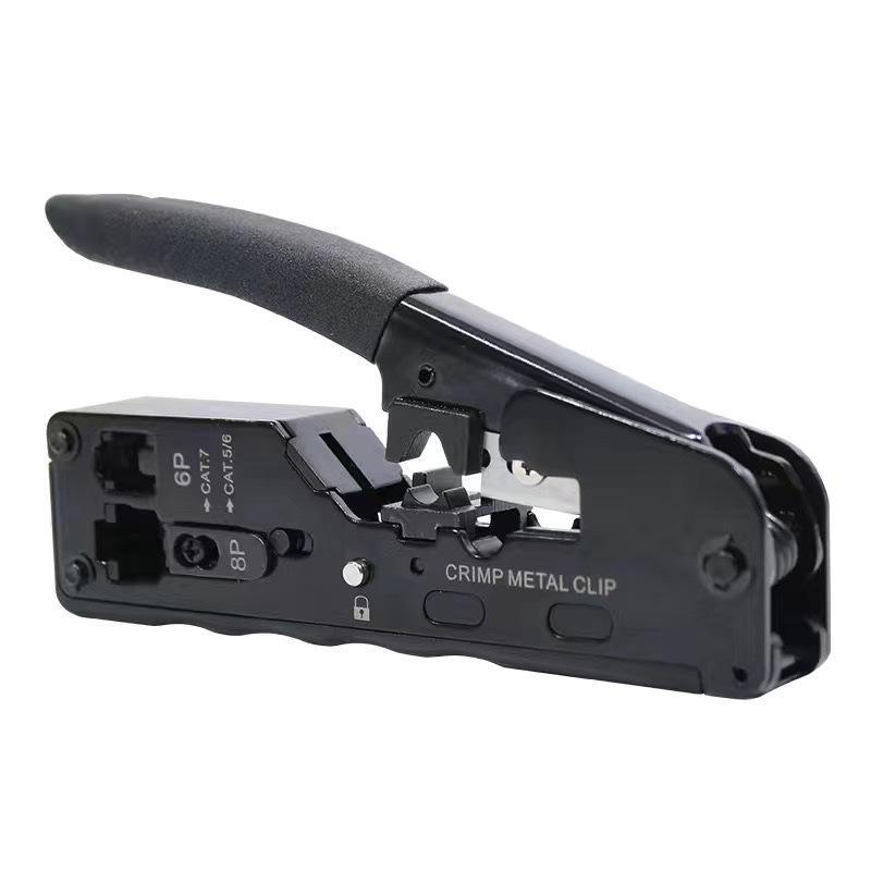 

Многофункциональные клещи для обжима сетевых кабелей 5, 6, 7 типов с конструкцией со сквозным отверстием чёрный