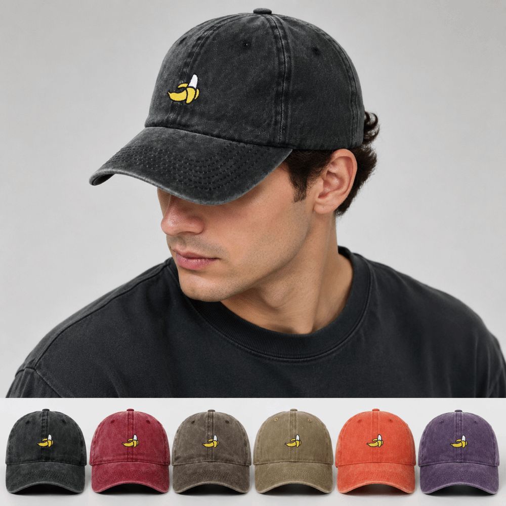 Adjustable Baseball Hat Banana Embroidered Sun Protection Hat Fashion Duck Tongue Hat Outdoor