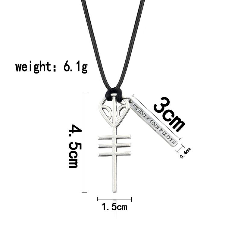 Twenty One Pilots Necklace Commemorative Gift Silver Alloy Necklace Decoration Men's Best Gift