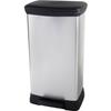 Pattumiera a Pedale - DECO BIN DUO RETTANGOLO - 46 L (23+23L) - Grigio Metallizzato -