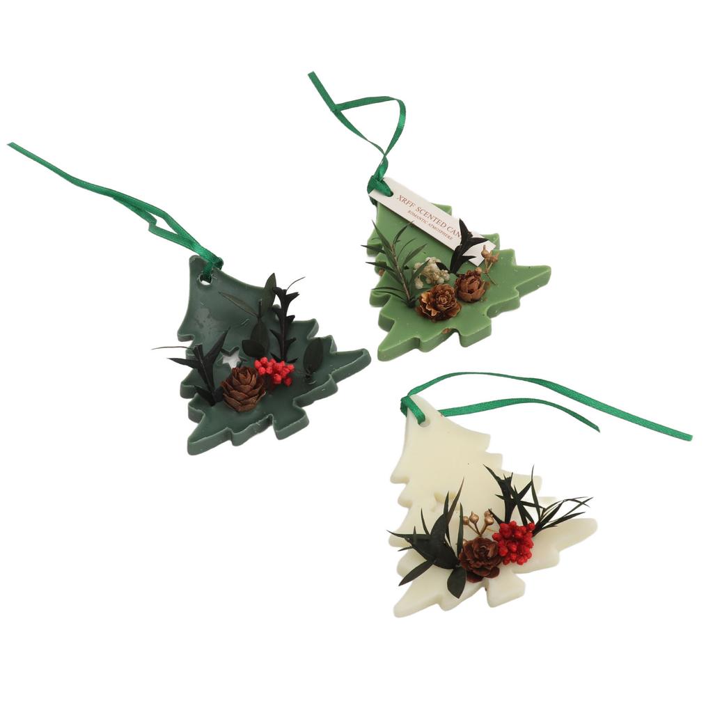 3PCS Scented Wax Sachet Hanging Christmas Tree Shaped Long Lasting Floral Aromatherapy Wax Tablet for Wardrobe Closet Bedroom