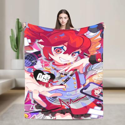 Cartoon Kasane Teto Blanket Velvet Spring/Autumn  Portable Super Warm Throw Blankets for Bedding Couch Bedspread