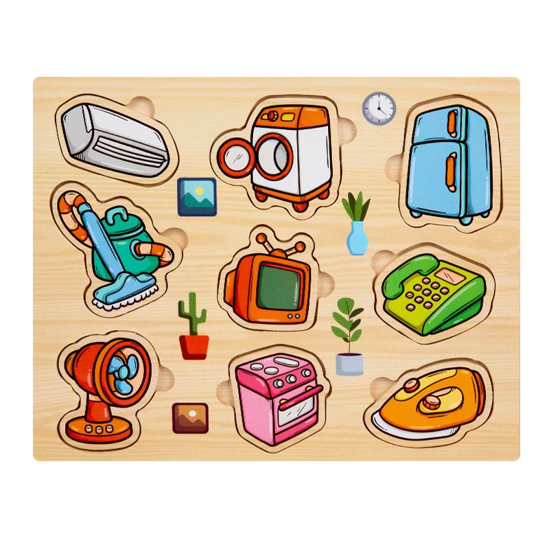 

Cross-Border Kids Wooden Educational Puzzle Toy: Transportation, Fruit, Numbers & Animals