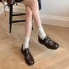Yuanlitong retro British style loafers women's 2025 winter new belt buckle one pedal small leather shoes women's shoes