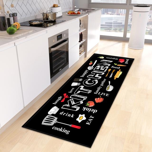 Kitchen Floor Mat Doormat for Living Room Bedroom Door Balcony Decorative Floormat Non-slip Long Strip Area Carpet