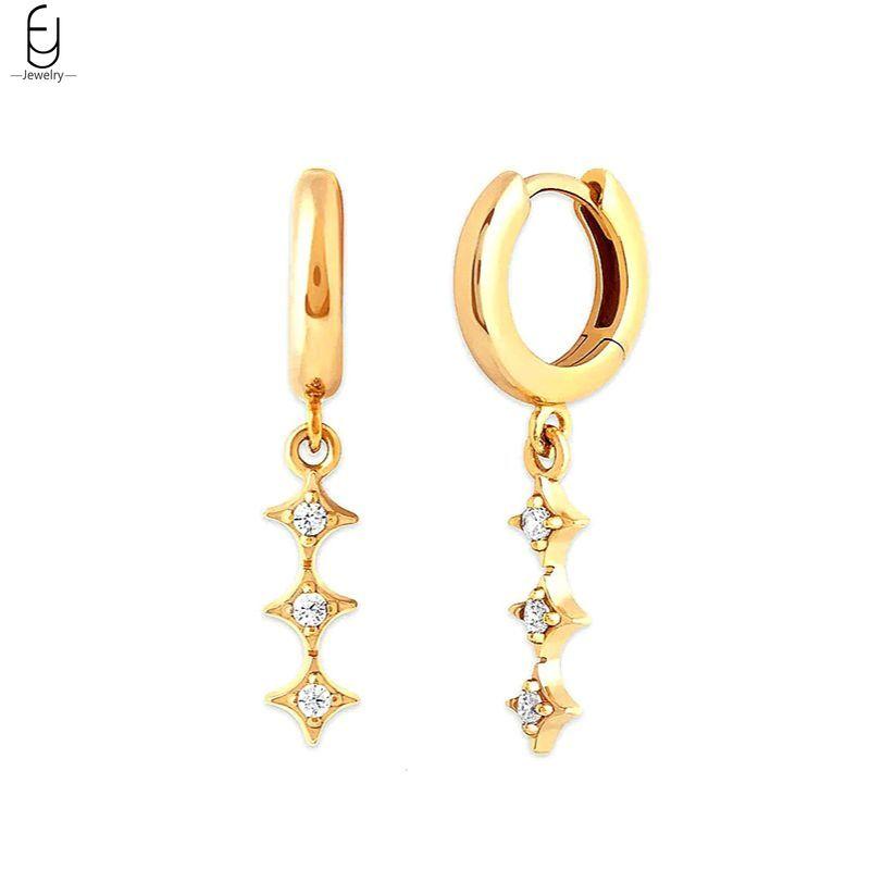 925 Silver Needle Luxury Long Chain Tassel Crystal Stud Earrings For Women Exquisite Pendant Gold Earrings Fine Jewelry