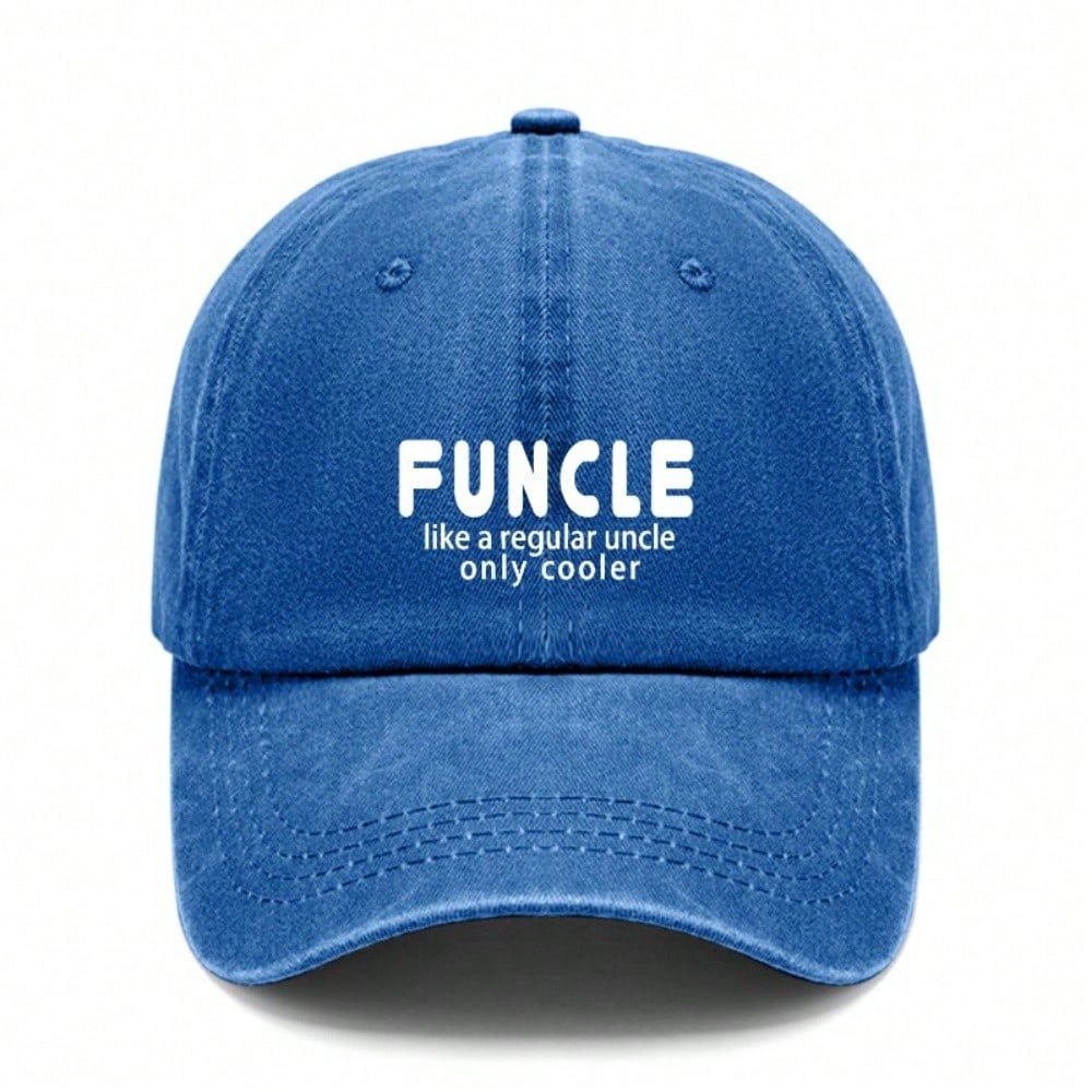 [Unisex Baseball Cap] Funcle Print Adjustable Hat Breathable Soft Fabric Casual Vintage Daily Wear Gift For Uncle