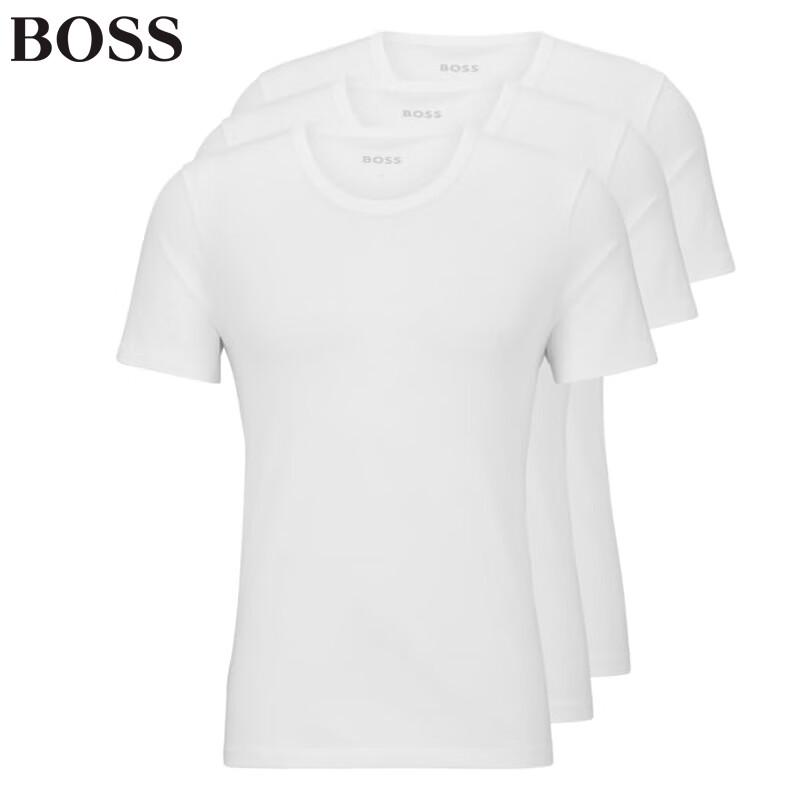 BOSS Men's Solid Logo Embroidered Crew Neck T-Shirt (3-Pack)