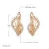 Delicate Leaf  Rose Gold Color English Earrings For Women Luxury Natural Zircon Accessories Vintage Bride Daily Jewelry